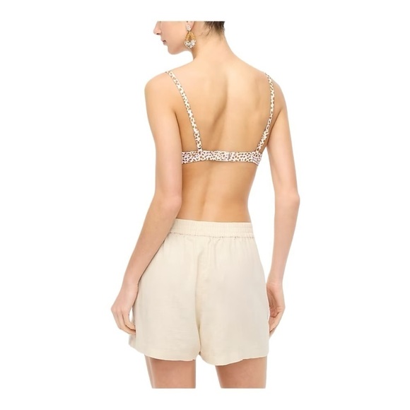 NWT! J. Crew Animal Printed Bow Bikini Top in White Pale Clay. Size 3X. - Picture 4 of 9